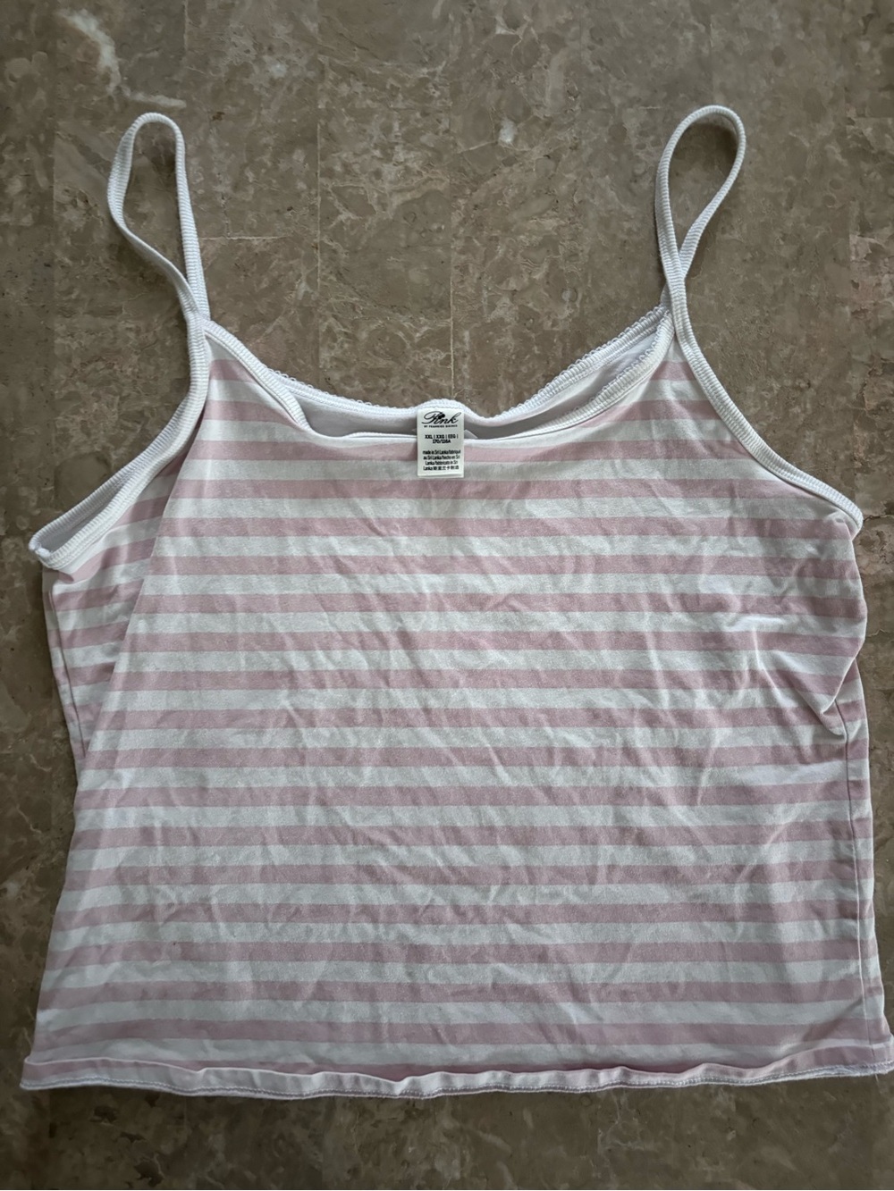 PINK x frankie’s bikinis striped tank top